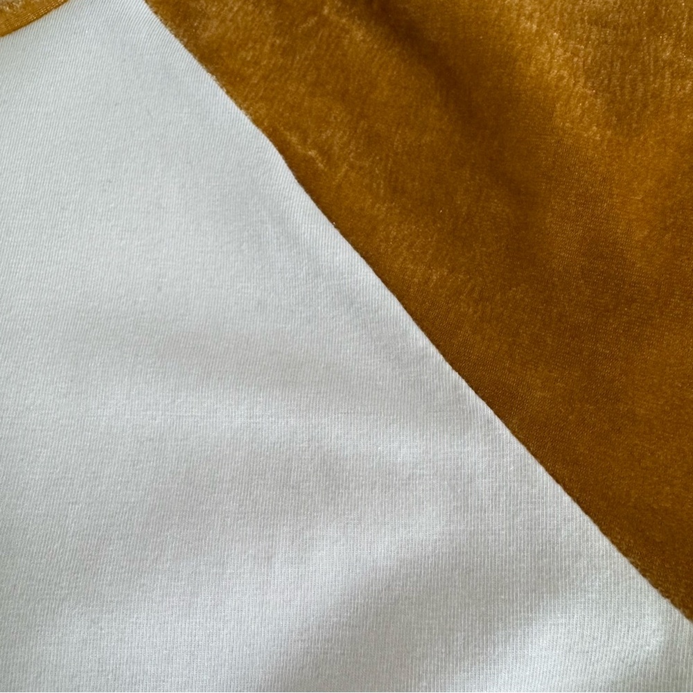 Altar'd State Gold and Cream Raglan Baseball Shirt - Size Small - Picture 5 of 11